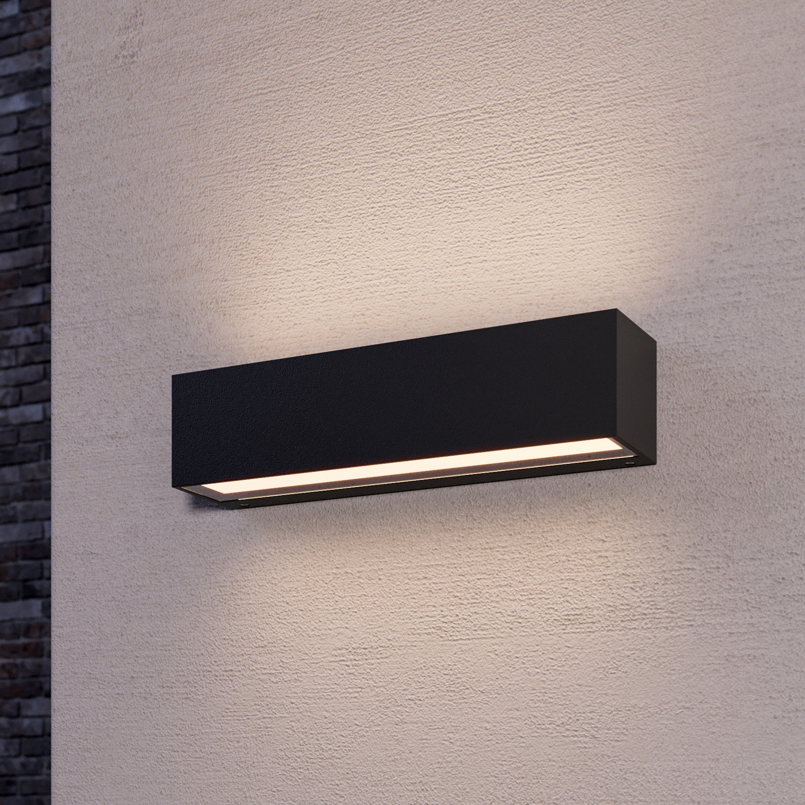 Lucande LED sieninis šviestuvas Lengo, 25 cm, antracito spalvos, aukštyn/žemyn